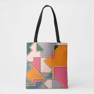 Bolso De Tela geometric seamless pattern, lines, orange, purple