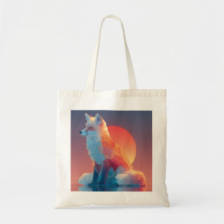 Bolso De Tela Geometric Wolf Silhouette |Modern Polygon Wildlife