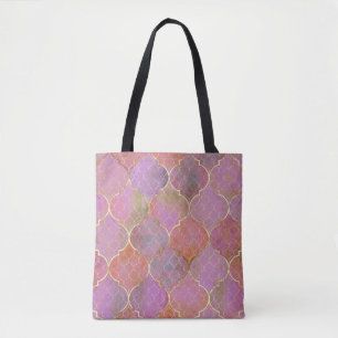 Bolso De Tela Geométrica abstracta: acuarela dorada marroquí
