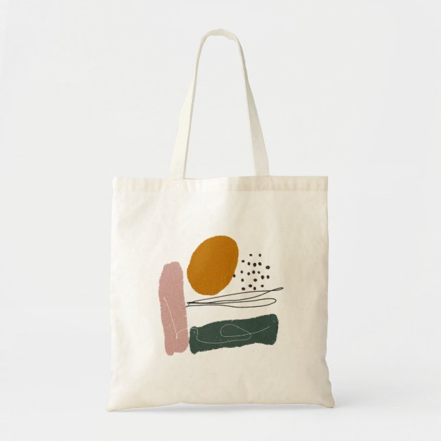 Bolso De Tela Geométrica, abstracta, mínima, moderna, pastel, (Frente)