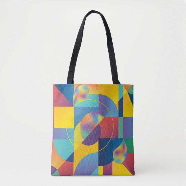 Bolso De Tela Geométrica Creativa: Cubierta de cosecha abstracta (Anverso)