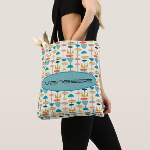 Bolso De Tela Geométrica, Mod, Retro, Depósito Moderno De Medi