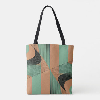 Bolso De Tela geometrical shapes retro vintage terracotta green 