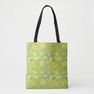 Bolso De Tela Geométrico abstracto amarillo y verde alegre