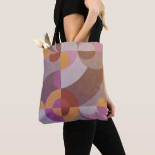 Bolso De Tela Geométrico abstracto círculos retro Elegante color