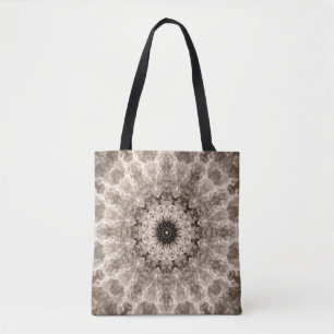 Bolso De Tela geométrico, beige, marrón, mandala