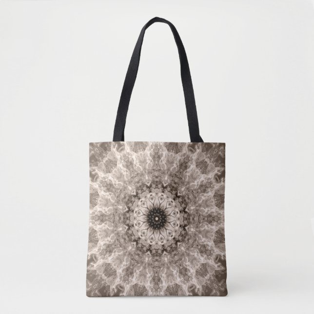 Bolso De Tela geométrico, beige, marrón, mandala (Anverso)