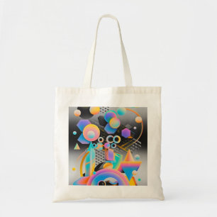 Bolso De Tela Geométrico de arte abstracto vibrante y caprichoso