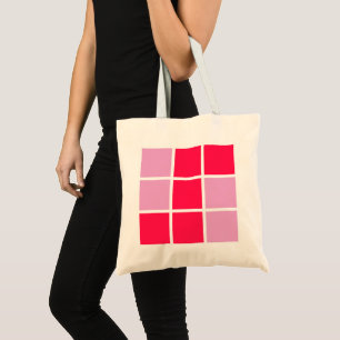 Bolso De Tela Geométrico de cuadrados rojos