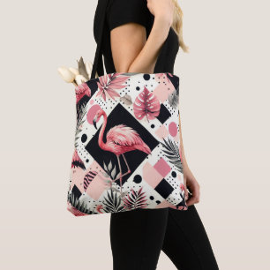 Bolso De Tela Geométrico de flamingo de corte