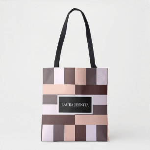 Bolso De Tela Geométrico de mocha del desierto