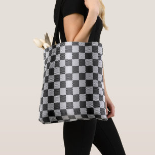 Bolso De Tela Geométrico de negro y blanco
