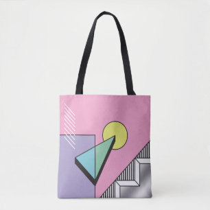 Bolso De Tela Geométrico Postmoderno: Composición abstracta