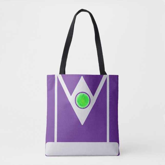 Bolso De Tela Geométrico púrpura y plateado (Anverso)