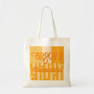 Bolso De Tela Geométrico Retro Amarillo Personalizado