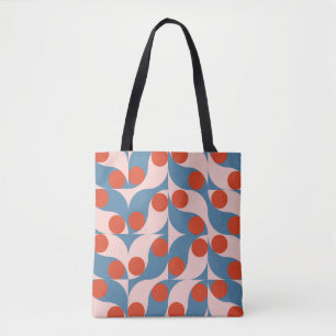 Bolso De Tela Geométrico Retro: Mosaico Vintage Moderno.