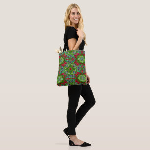 Bolso De Tela Geométrico rojo, verde y azul
