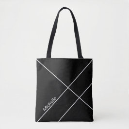 Bolso De Tela Geométrico Urbano Monograma Negro