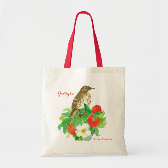 Bolso De Tela Georgia Brown Thrasher Cherokee Rosa (Frente)
