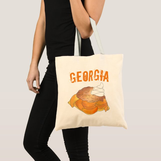 Bolso De Tela Georgia GA Peach Cobbler Southern Dessert Foodie (Anverso (producto))