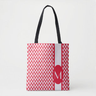 Bolso De Tela Geranium Elegant Chevron Design con monograma