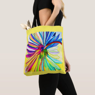 Bolso De Tela Gerbera arcoiris, flor colorida