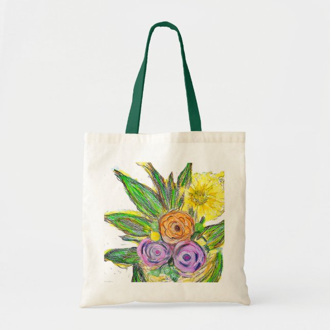 Bolso De Tela Gerbera Margarita (Frente)