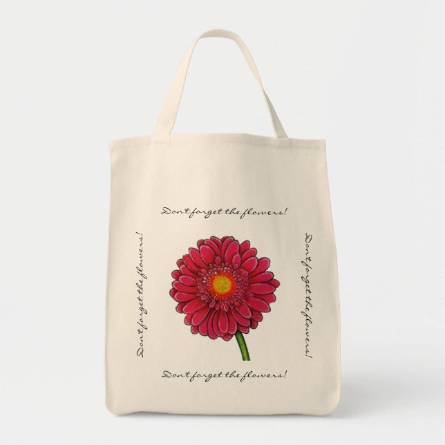 Bolso De Tela Gerbera rosado (Frente)