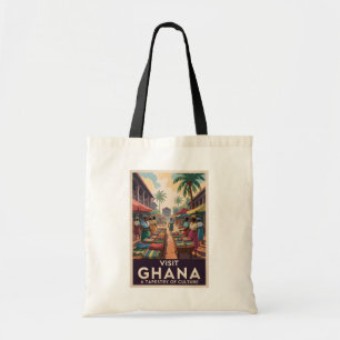 Bolso De Tela Ghana Ilustracion de mercado Viaje de arte