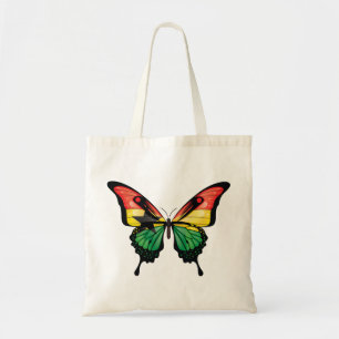 Bolso De Tela Ghana: Pegatina de la bandera de la mariposa