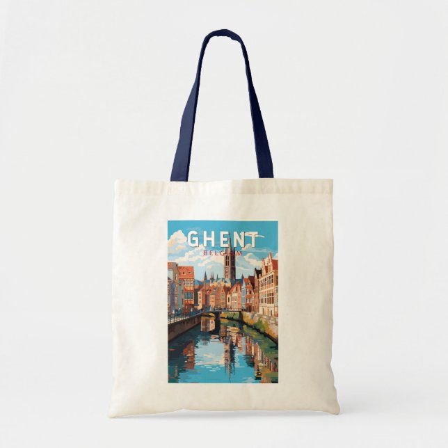 Bolso De Tela Ghent Belgium Viaje de arte (Frente)