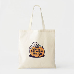 Bolso De Tela Ghouls solo quiere divertirse - lindo garabato de 