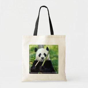 Bolso De Tela Giant Panda Holding Bamboo