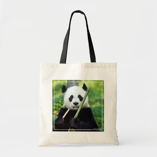 Bolso De Tela Giant Panda Holding Bamboo (Frente)