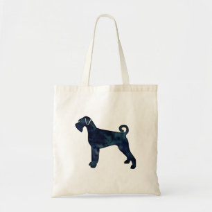 Bolso De Tela Giant Schnauzer Dog Black Watercolor Silhouette