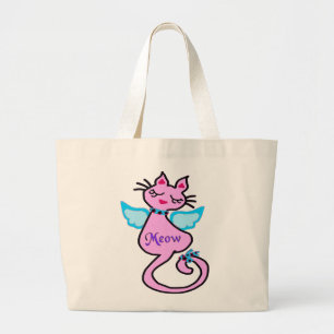 Bolso De Tela Gigante »¦๑Bolsa de mano jumbo Swanky Angelic Kitty๑¦«