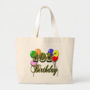 Bolso De Tela Gigante 101o Cumpleaños con los globos