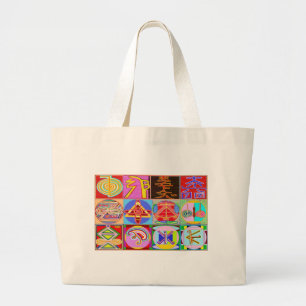 Bolso De Tela Gigante 12 diseños de la cura de Reiki n Karuna Reiki
