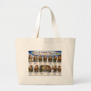 Bolso De Tela Gigante 13 Papás de Yule islandeses Navidad reykjavik