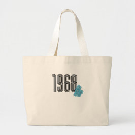 Bolso De Tela Gigante 1968 Hippie Peace Sign Flower Power Aqua