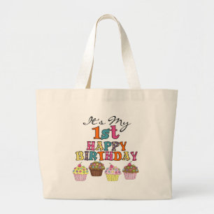 Bolso De Tela Gigante 1ras camisetas y regalos del cumpleaños de las