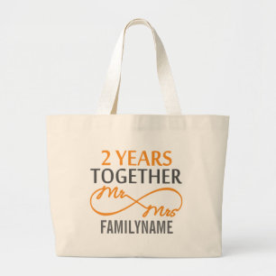 Bolso De Tela Gigante 2.º Aniversario Sr. y la Sra. Infinity personaliza