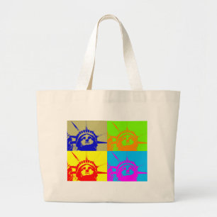 Bolso De Tela Gigante 4 Color Pop Art Lady Liberty
