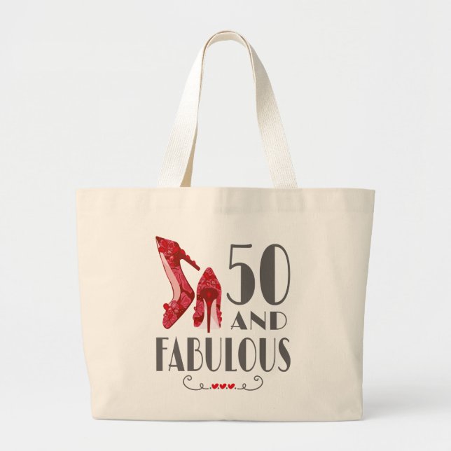 Bolso De Tela Gigante 50.º Regalo De Cumpleaños Im 50 Y Fabuloso Regalo (Frente)
