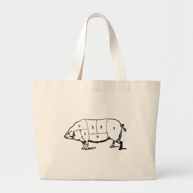 Bolso De Tela Gigante 6 grados de tocino (Frente)