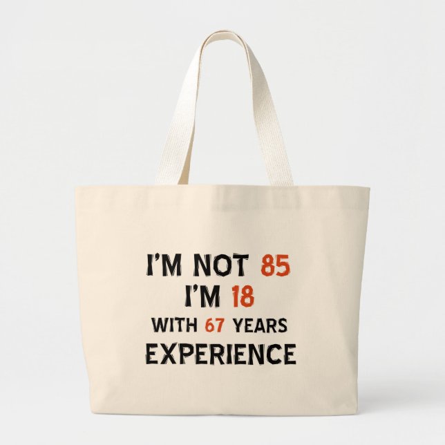 Bolso De Tela Gigante 85os diseños del cumpleaños (Frente)