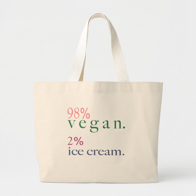Bolso De Tela Gigante 98% Vegan 2% Crema De Hielo (Frente)