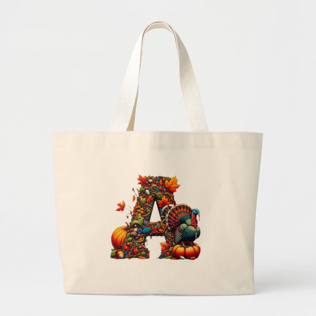 Bolso De Tela Gigante A letter A in Thanksgiving style (Frente)