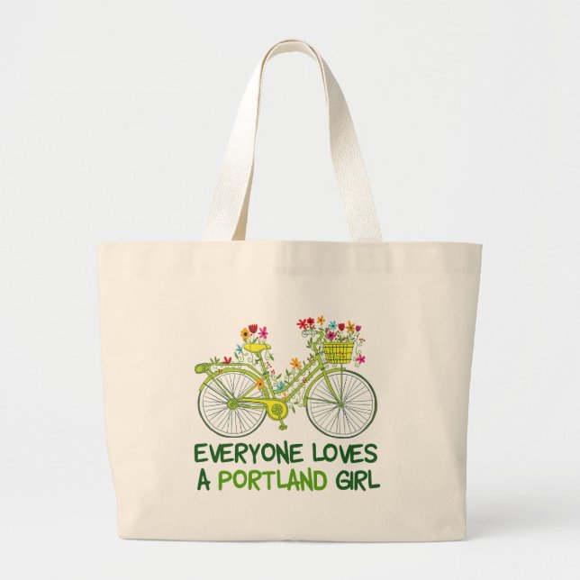 Bolso De Tela Gigante A todos les gusta un Chica de Portland (Frente)