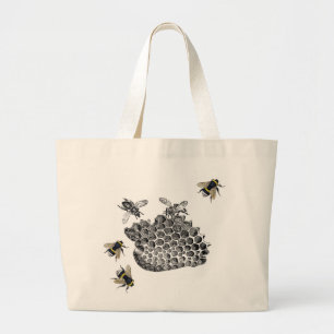 Bolso De Tela Gigante Abejas del vintage